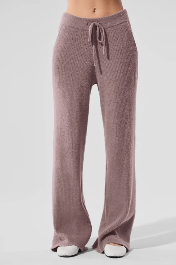 Snuggle Up Pullover mit High-Waist-Hose und weitem Bein – Mushroom