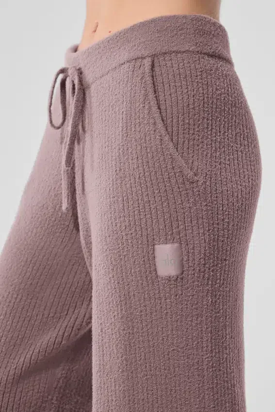 Snuggle Up Pullover mit High-Waist-Hose und weitem Bein – Mushroom
