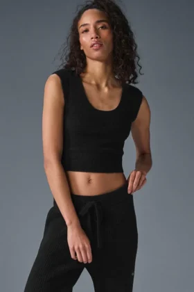 Snuggle Up Pullover mit Kurzarmshirts – Schwarz