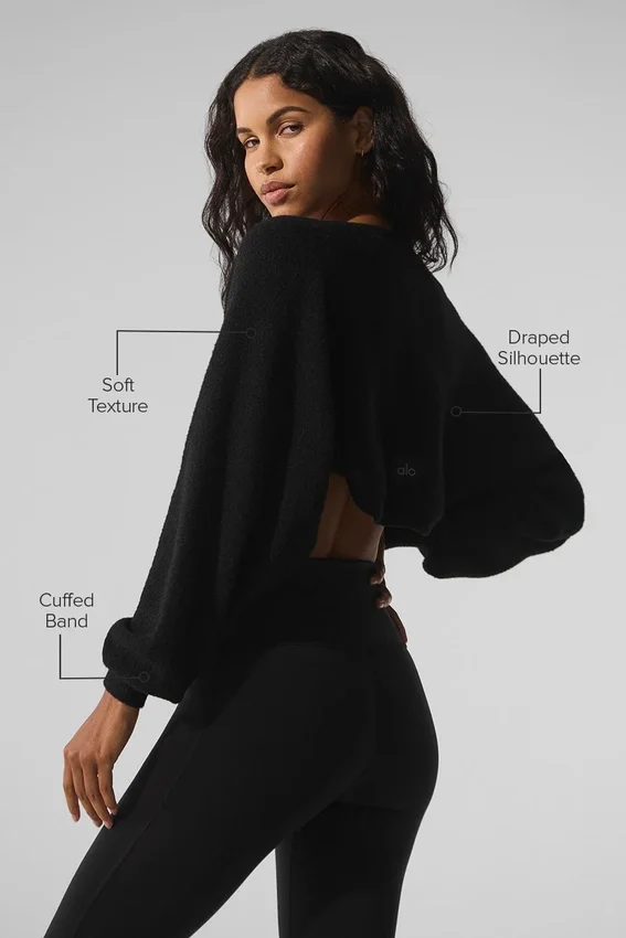Snuggle up Pullover-Schal – Schwarz
