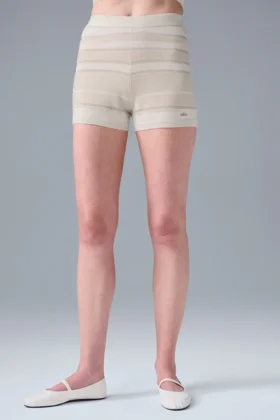 Sport Play High-Waist Strick-Shorts – Elfenbein/Alabaster