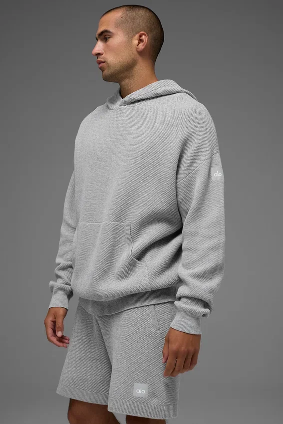 Sports Club Pullover Knit Hoodie – Athletic Heather Grey