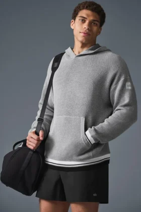 Sports Club Pullover Knit Hoodie – Athletic Heather Grey