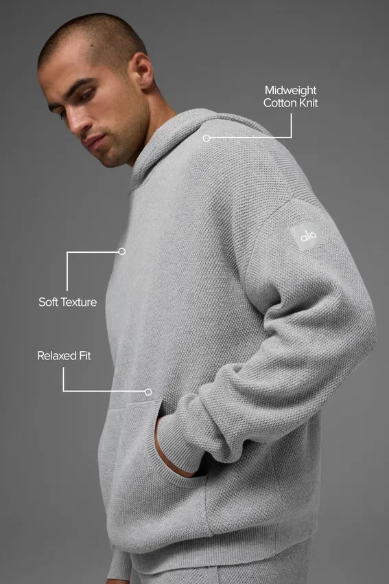 Sports Club Pullover Knit Hoodie – Athletic Heather Grey