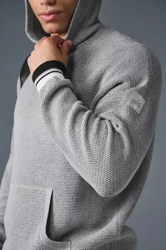Sports Club Pullover Knit Hoodie – Athletic Heather Grey