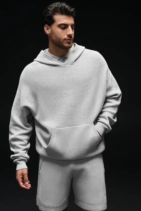 Sports Club Pullover Knit Hoodie – Athletic Heather Grey