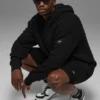Sports Club Pullover Knit Hoodie – Schwarz