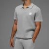 Sports Club Pullover Knit Polo – Athletic Heather Grey