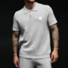 Sports Club Pullover Knit Polo – Athletic Heather Grey