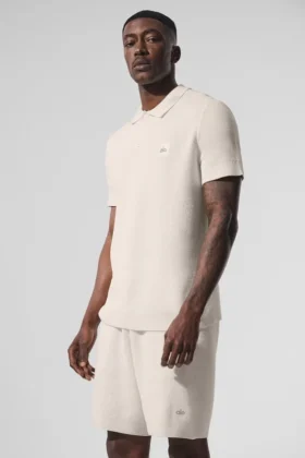 Sports Club Pullover Knit Polo – Elfenbein