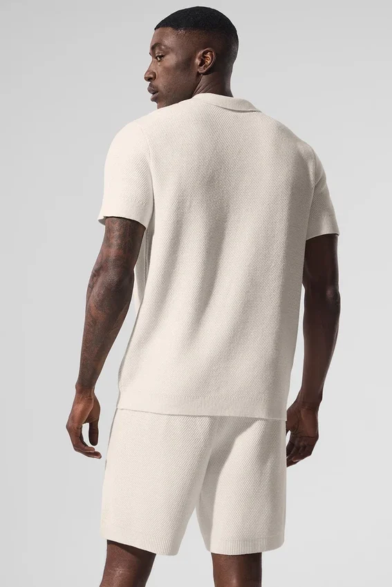 Sports Club Pullover Knit Polo – Elfenbein