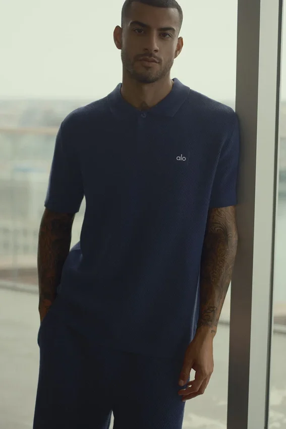 Sports Club Pullover Knit Polo – Marineblau