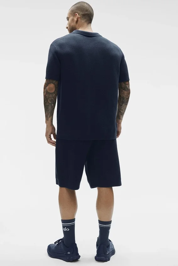 Sports Club Pullover Knit Polo – Marineblau