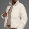 Stretch-gewebte Street-Pufferjacke – Bone