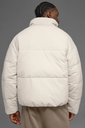 Stretch-gewebte Street-Pufferjacke – Bone