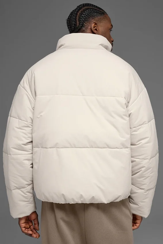 Stretch-gewebte Street-Pufferjacke – Bone