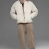 Stretch-gewebte Street-Pufferjacke – Bone