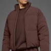 Stretch-gewebte Street-Pufferjacke – Brownstone
