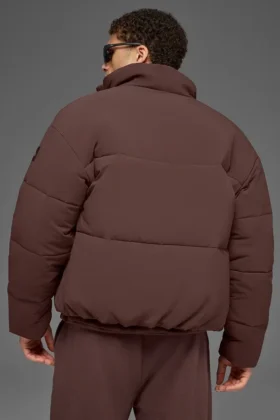 Stretch-gewebte Street-Pufferjacke – Brownstone