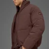 Stretch-gewebte Street-Pufferjacke – Brownstone