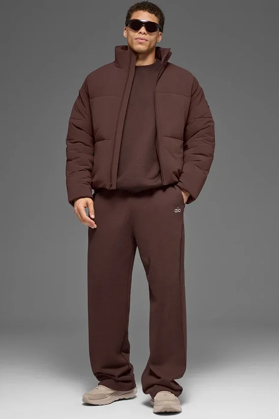 Stretch-gewebte Street-Pufferjacke – Brownstone