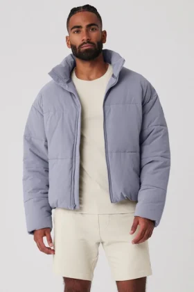 Stretch-gewebte Street-Pufferjacke – Fog