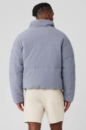 Stretch-gewebte Street-Pufferjacke – Fog