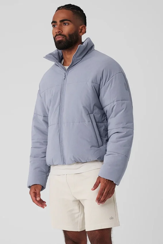 Stretch-gewebte Street-Pufferjacke – Fog