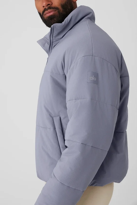 Stretch-gewebte Street-Pufferjacke – Fog