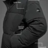 Stretch-gewebte Street-Pufferjacke – Schwarz