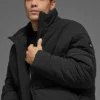 Stretch-gewebte Street-Pufferjacke – Schwarz