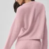 Strickjacke „New Class Tie“ aus Wolle und Kaschmir – Vintage-Rosa
