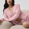 Strickjacke „New Class Tie“ aus Wolle und Kaschmir – Vintage-Rosa