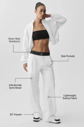 Suit up Hose (lang) – Weiß/Schwarz