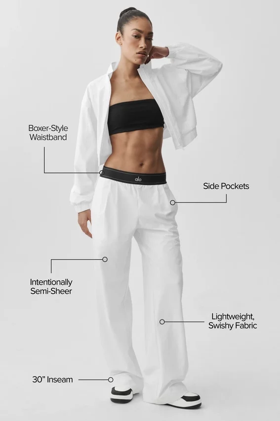 Suit up Hose (lang) – Weiß/Schwarz