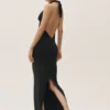 „Summer Soiree“-Maxikleid mit Neckholder – Schwarz