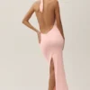 Summer Soiree Neckholder-Maxikleid – Sonnengetränktes Rosa
