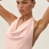 Summer Soiree Neckholder-Maxikleid – Sonnengetränktes Rosa