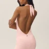 Summer Soiree Neckholder-Mini-Kleid – Sonnengetränktes Rosa