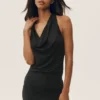 Summer Soiree Neckholder-Minikleid – Schwarz