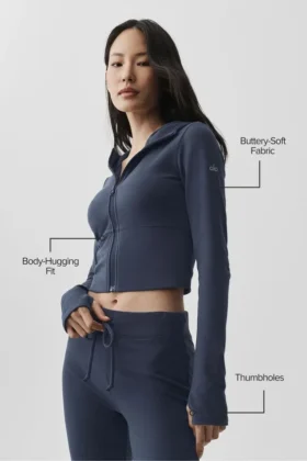 Sway Full-Zip-Hoodie – Marineblau