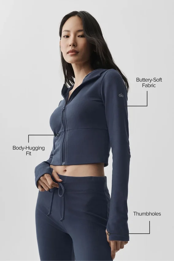 Sway Full-Zip-Hoodie – Marineblau