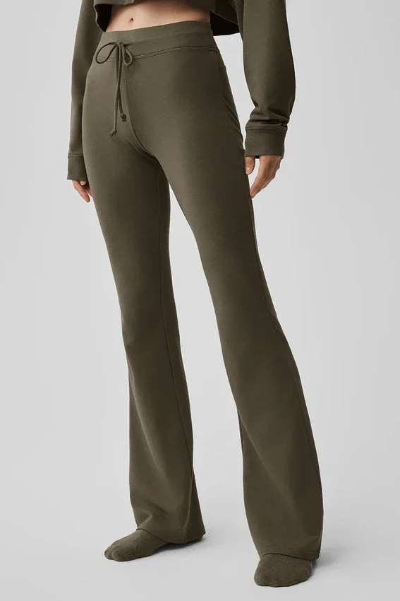 Sway Jogginghose mit ausgestelltem Bein – Olive Tree