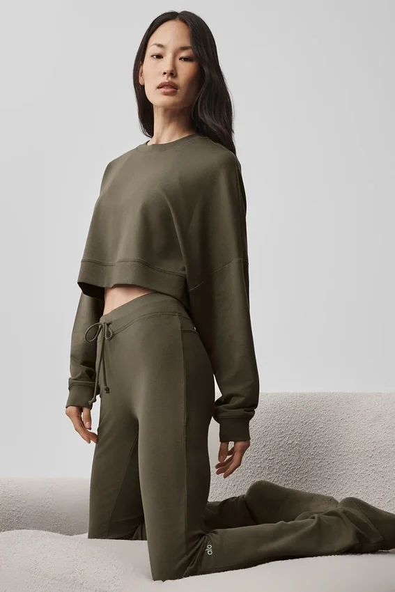 Sway Jogginghose mit ausgestelltem Bein – Olive Tree