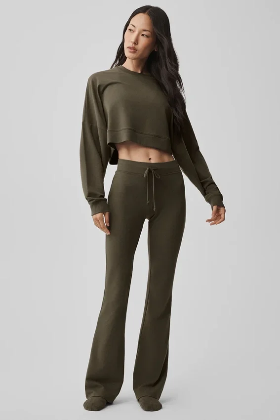 Sway Jogginghose mit ausgestelltem Bein – Olive Tree