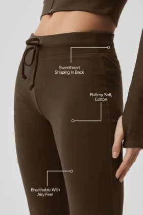Sway Jogginghose mit Bootcut – Espresso