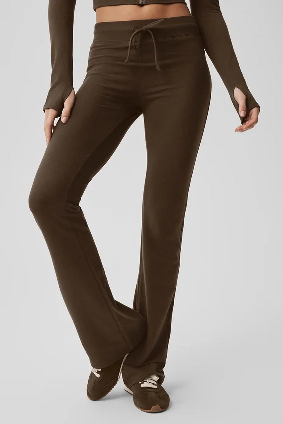 Sway Jogginghose mit Bootcut – Espresso