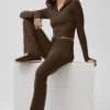 Sway Jogginghose mit Bootcut – Espresso