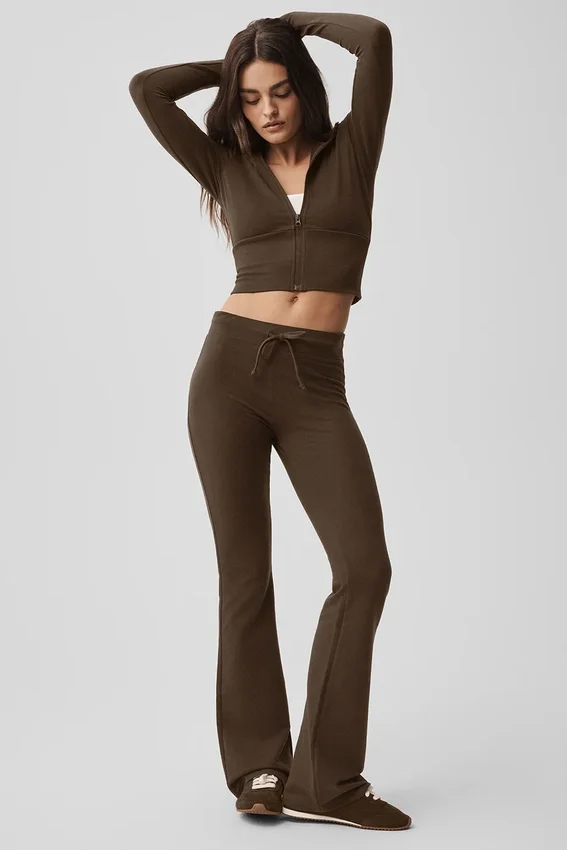 Sway Jogginghose mit Bootcut – Espresso