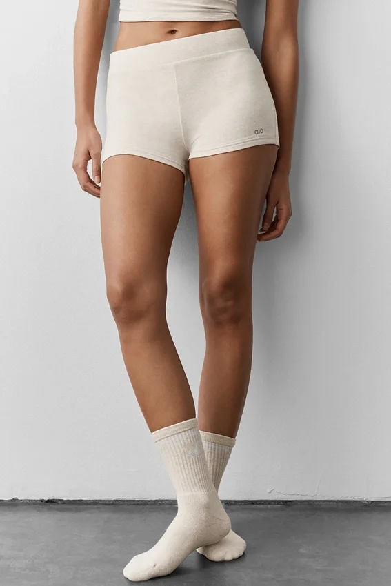 Sway My Way Micro-Shorts – Oatmeal Heather